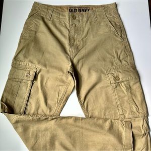 Cargo Pants Linen/Cotton Tan Size 31 Waist 32 Length